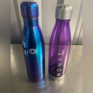 Lot of 2 Monat Vacuum Sealed Blue and Purple Water Bottles